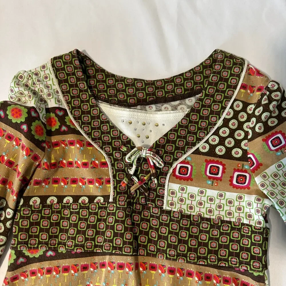 Vintage Y2K TCP The Children's Place Bohemian Long Sleeve Dress Sz 6